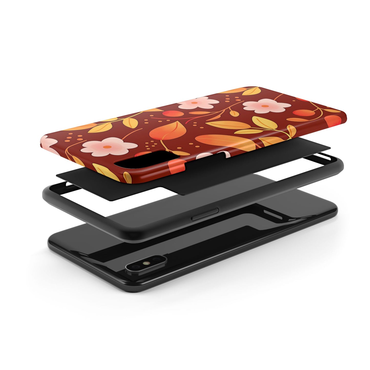 Autumn Fall Leaf Pattern Tough Phone Case | Aesthetic