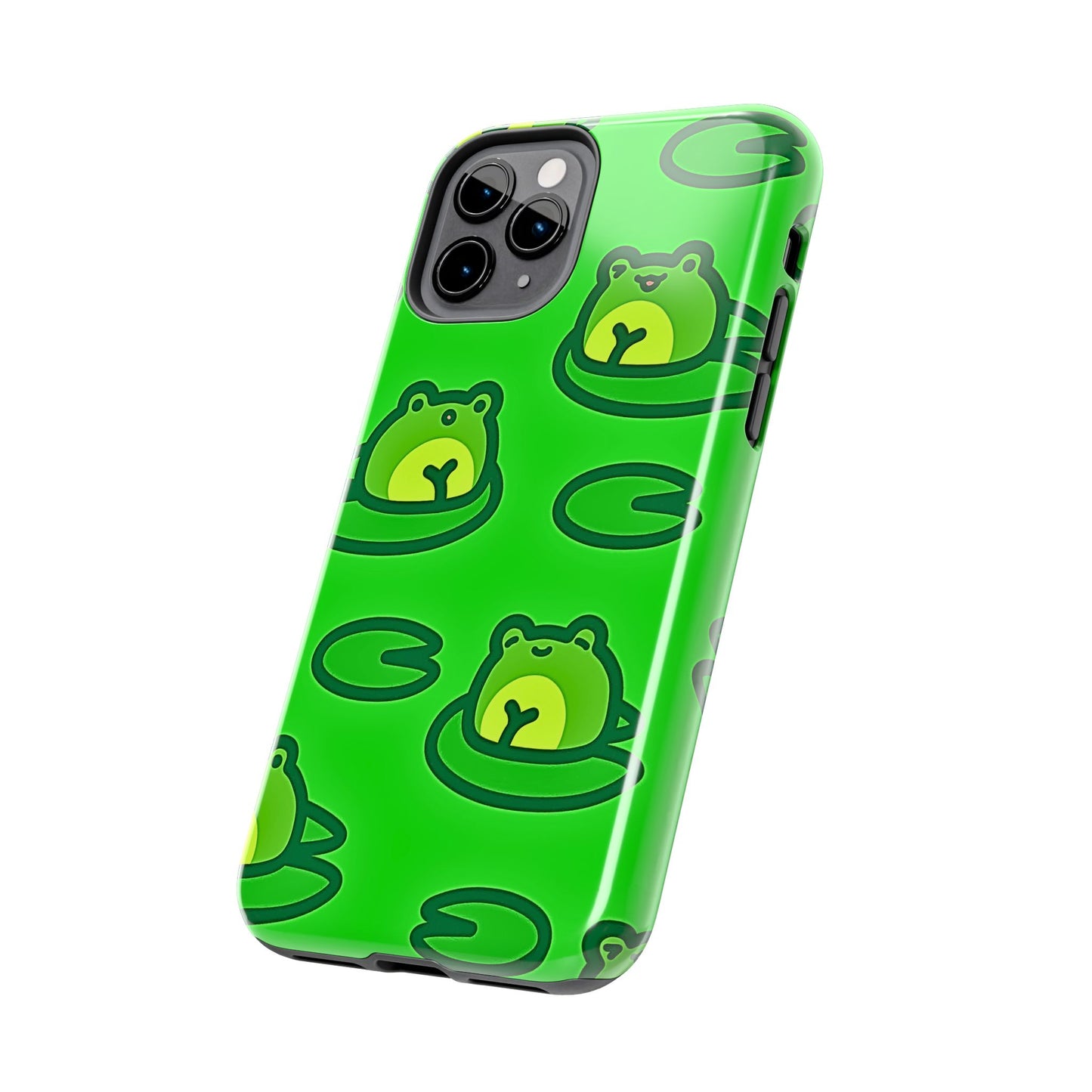 Cute Green Frogs Pattern Tough Phone Case | Animals
