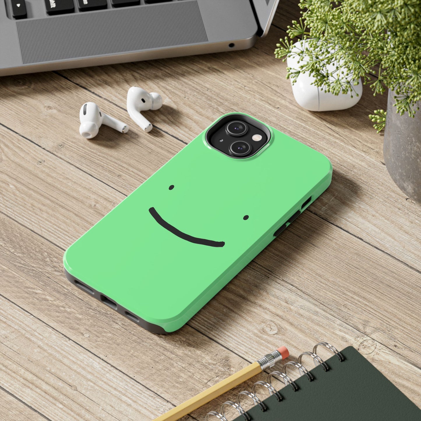 Simple Smile Green Face Tough Phone Case | Other
