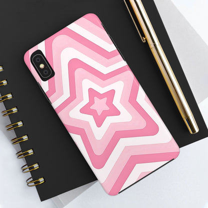 Pink Preppy Star Pattern Style Tough Phone Case | Aesthetic