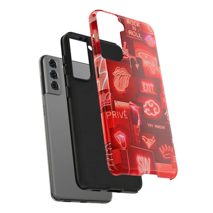 Funda resistente para teléfono con diseño de neón rojo | Estética