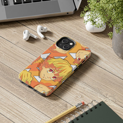 Zenitsu Agatsuma Haori Head Pattern Tough Phone Case | Anime - Demon Slayer