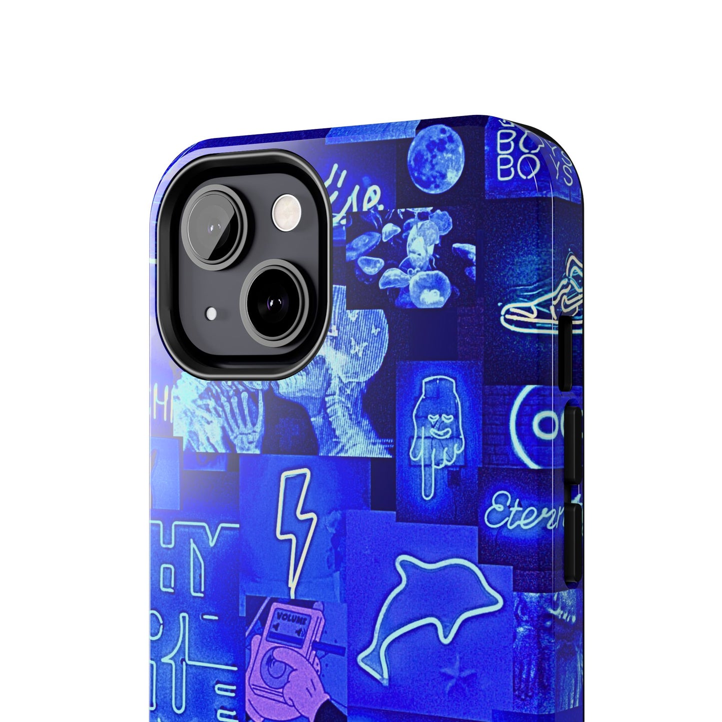 Blue Neon Style Tough Phone Case | Aesthetic
