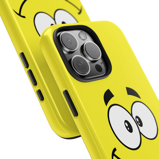 Smiley Happy Face Yellow Minimalist Cartoon Tough Phone Case | Funny