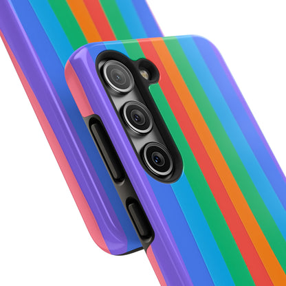 Funda resistente para teléfono con líneas de arcoíris hippies | Estética
