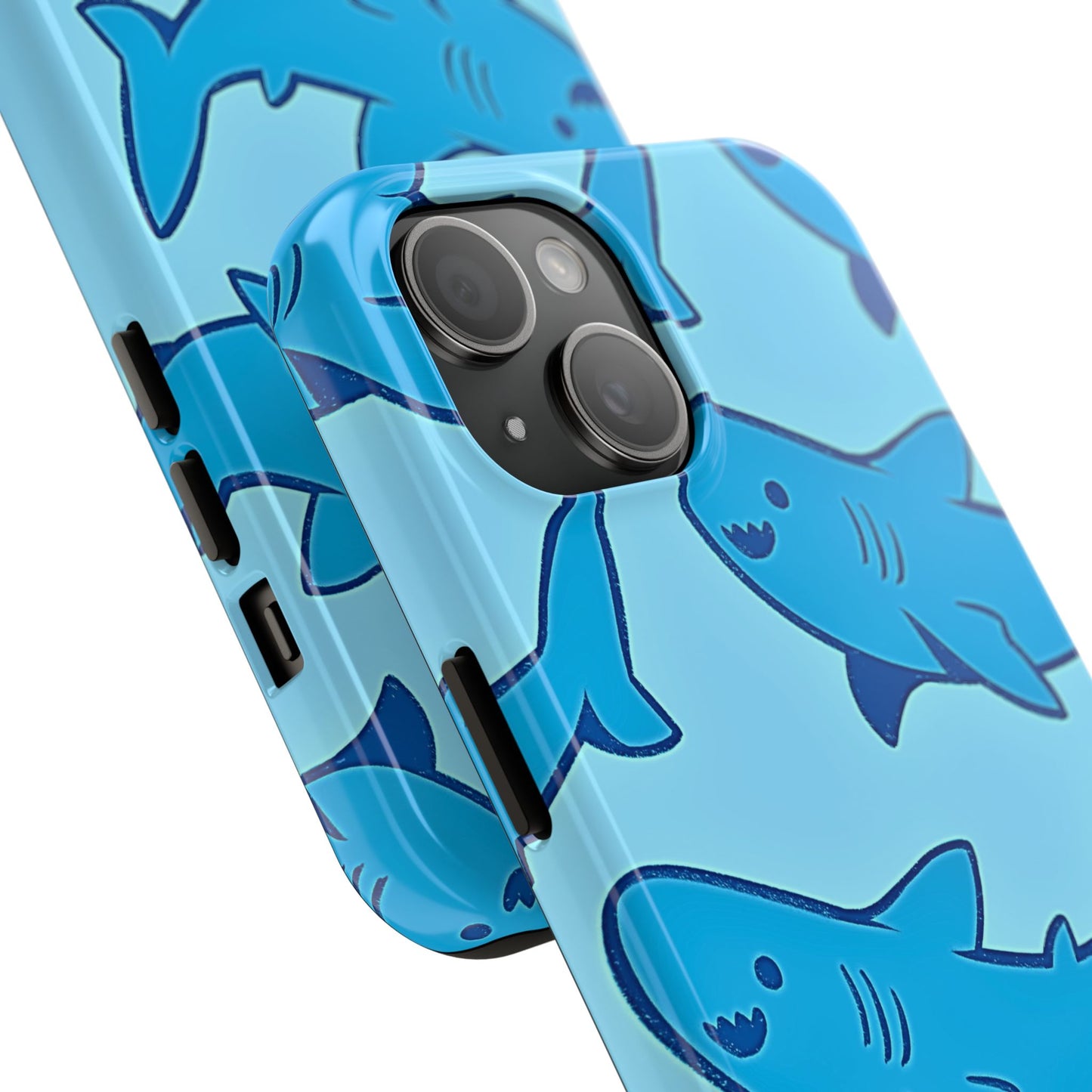 Smiley Shark Fun Pattern Tough Phone Case | Animals