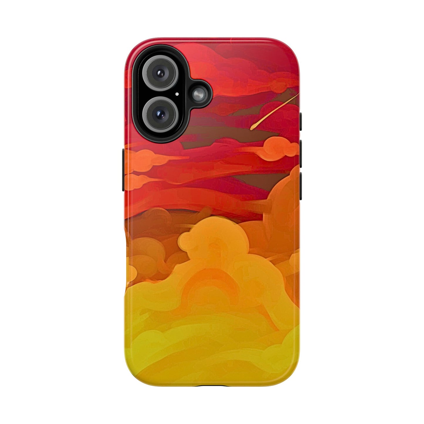 Funda resistente para teléfono con diseño de nubes rojas y naranjas | Estética