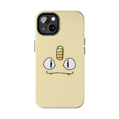 Cat Minimal Gold Coin Face Tough Phone Case | Anime