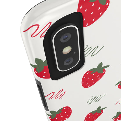 Strawberry Doodle Delight Tough Phone Case | Food