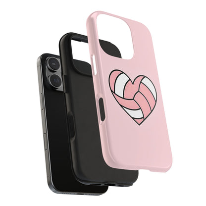 Pink Volleyball Heart Tough Phone Case | Aesthetic