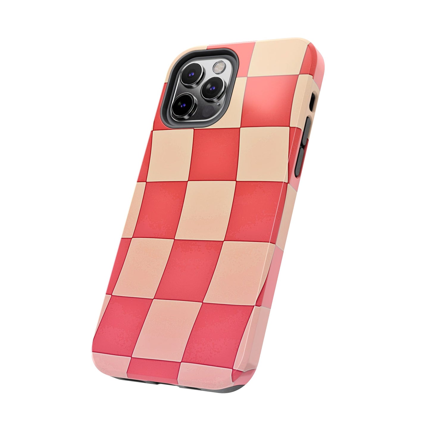 Preppy Checkered Pink Tough Phone Case | Aesthetic
