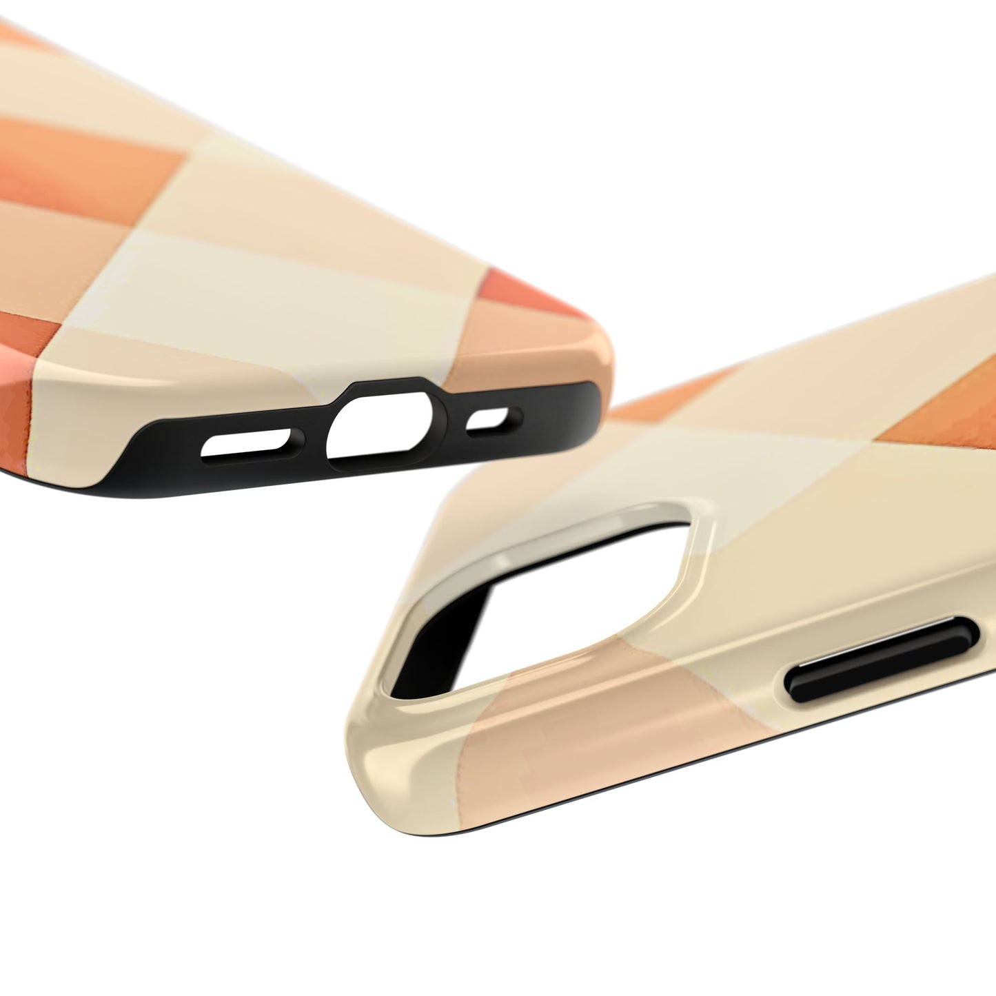 Pastel Minimalist Two-Tone Checkerboard Tough Phone Case | Aesthetic