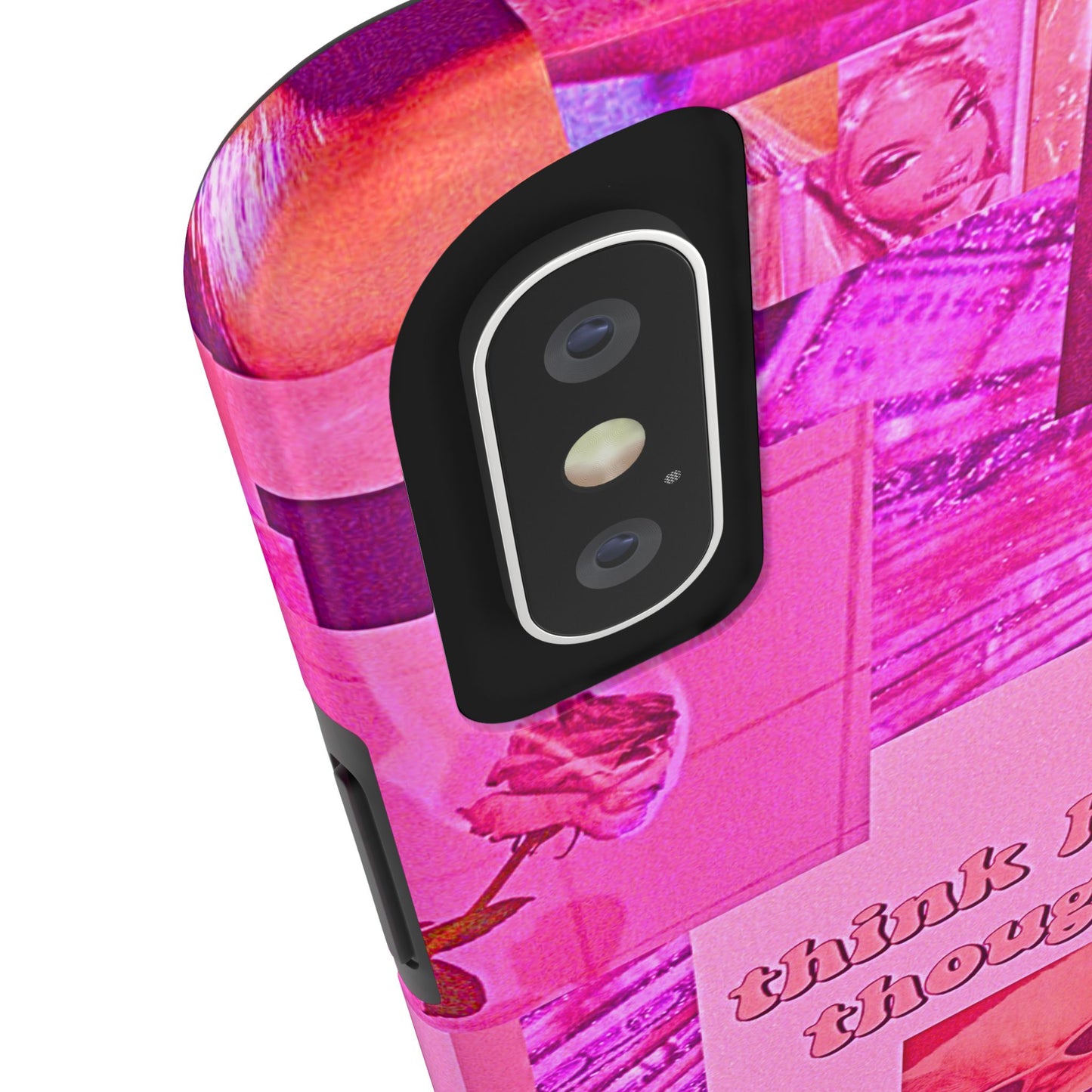 Think Happy Thoughts Pink Tough Phone Case | Aesthetic