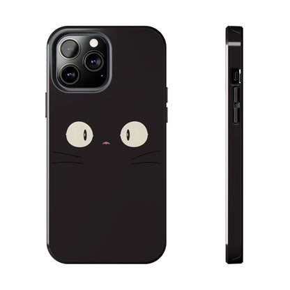 Adorable Black Cat Face and Eyes Minimal Tough Phone Case | Animals