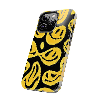 Funda resistente para teléfono con cara sonriente psicodélica colorida (versión 1) | Estética