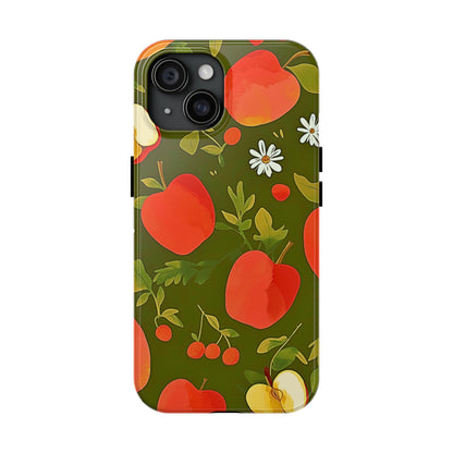 Funda/Cubierta resistente para teléfono con diseño de manzanas y bayas | Estética