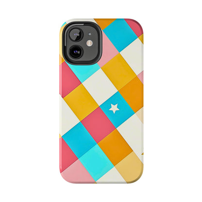 Vibrant Preppy Checkered Tough Phone Case | Aesthetic