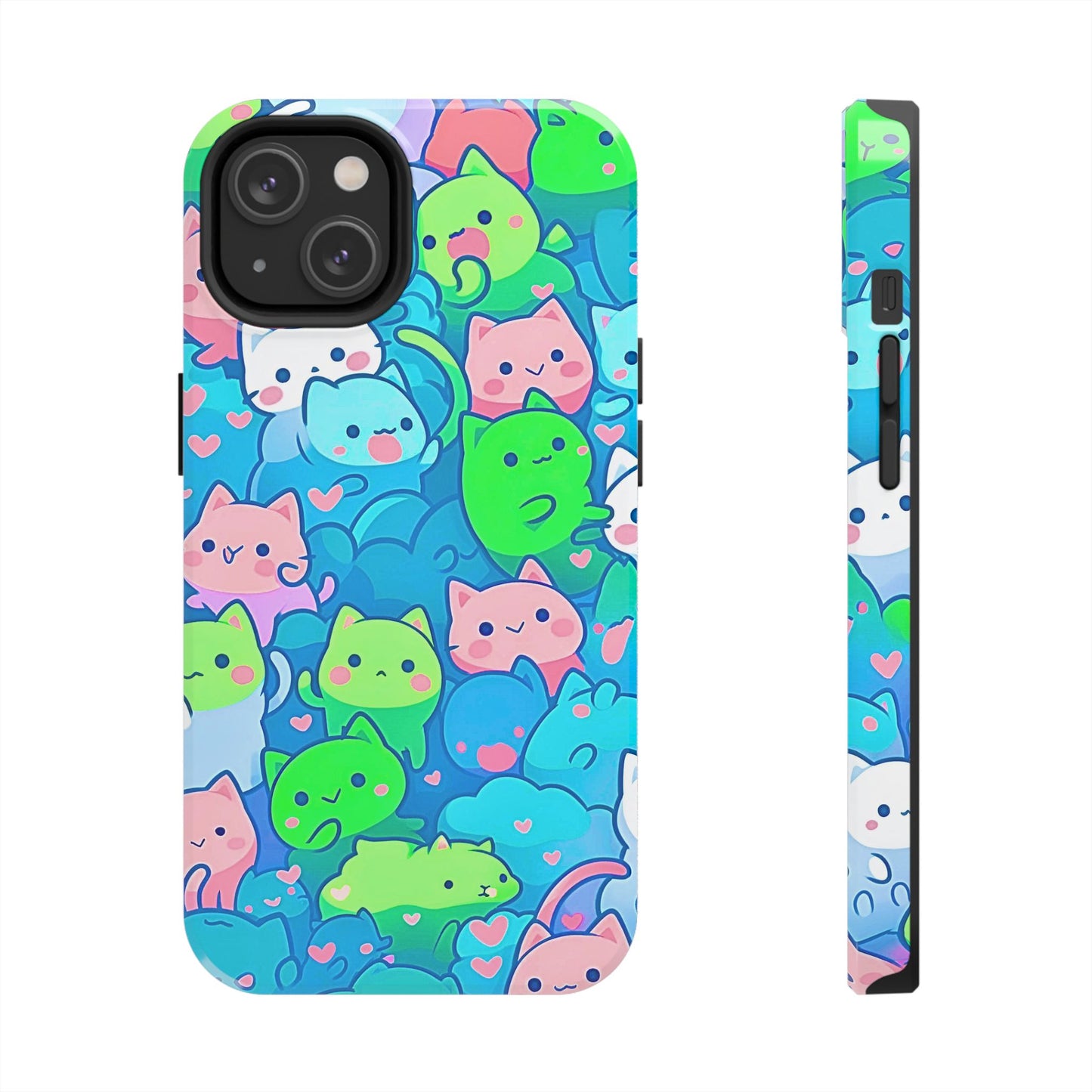 Cute Colorful Cats Pattern Style Tough Phone Case | Animals