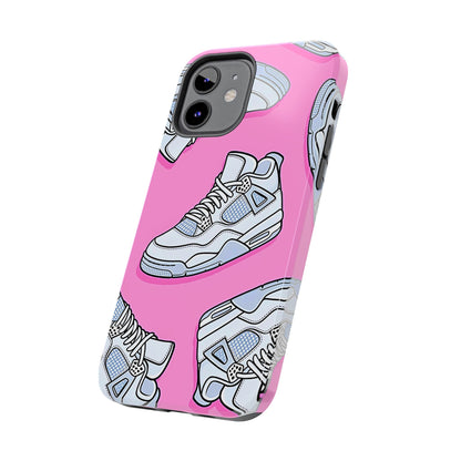 Funda resistente para teléfono con diseño de zapatillas Jordan 4 blancas | Estética