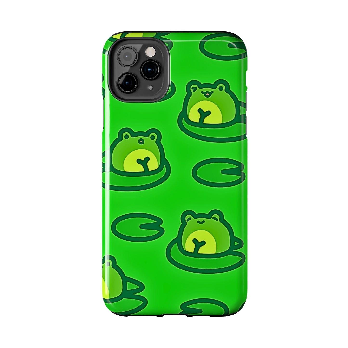 Cute Green Frogs Pattern Tough Phone Case | Animals