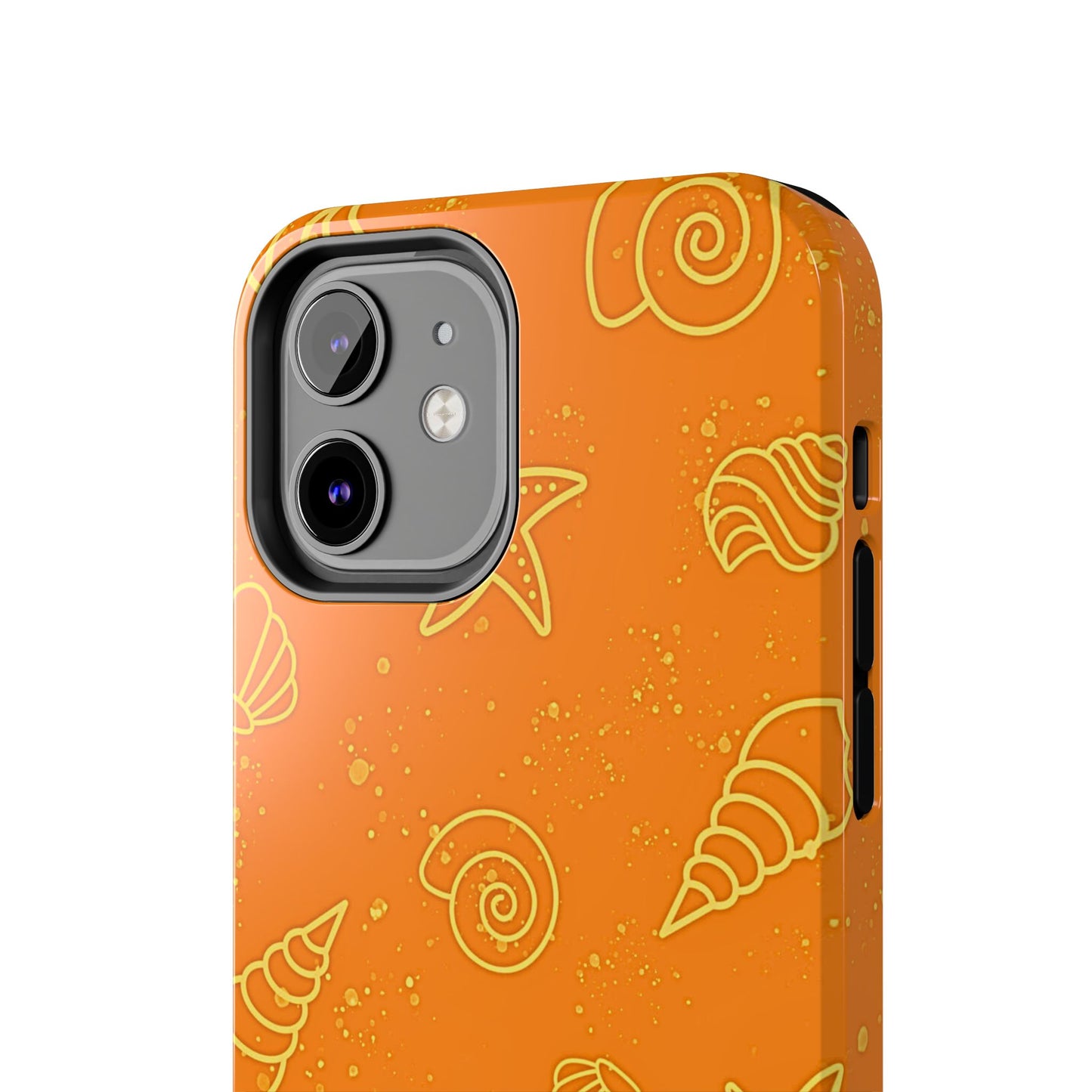 Funda resistente para teléfono con diseño de conchas naranjas | Estética