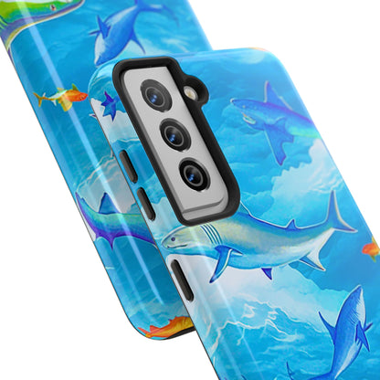 Sharks in the Sky Pattern Style Tough Phone Case | Animals