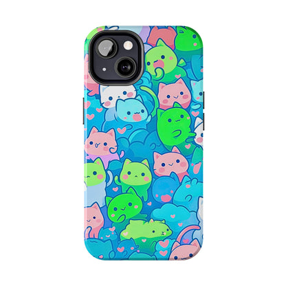 Cute Colorful Cats Pattern Style Tough Phone Case | Animals
