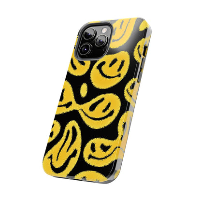 Funda resistente para teléfono con cara sonriente psicodélica colorida (versión 1) | Estética