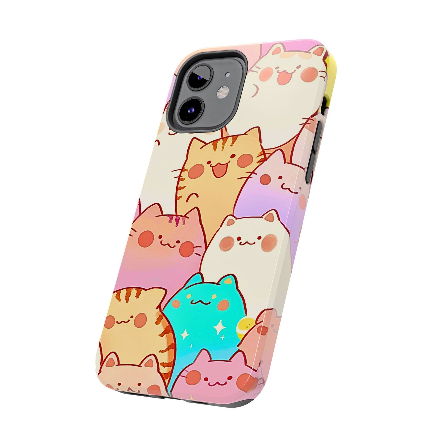 Kawaii Chubby Adorable Cats Tough Phone Case | Animals