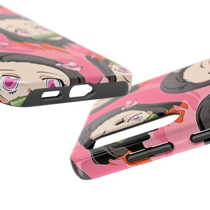 Nezuko Kamado Head Pattern Tough Phone Case | Anime - Demon Slayer