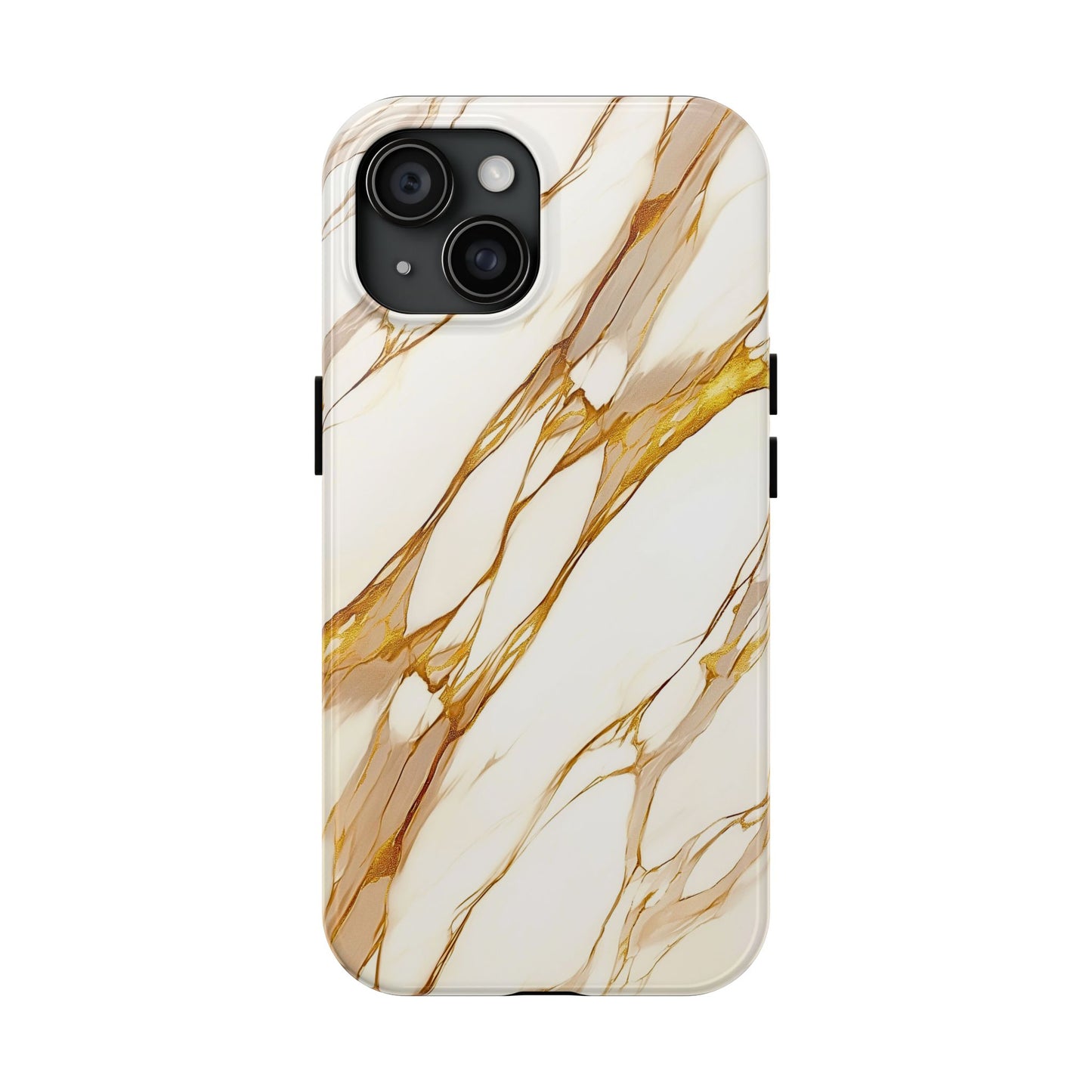 Funda/Cubierta resistente para teléfono con textura de mármol dorado de lujo | Estética