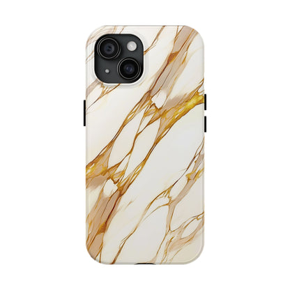 Funda/Cubierta resistente para teléfono con textura de mármol dorado de lujo | Estética