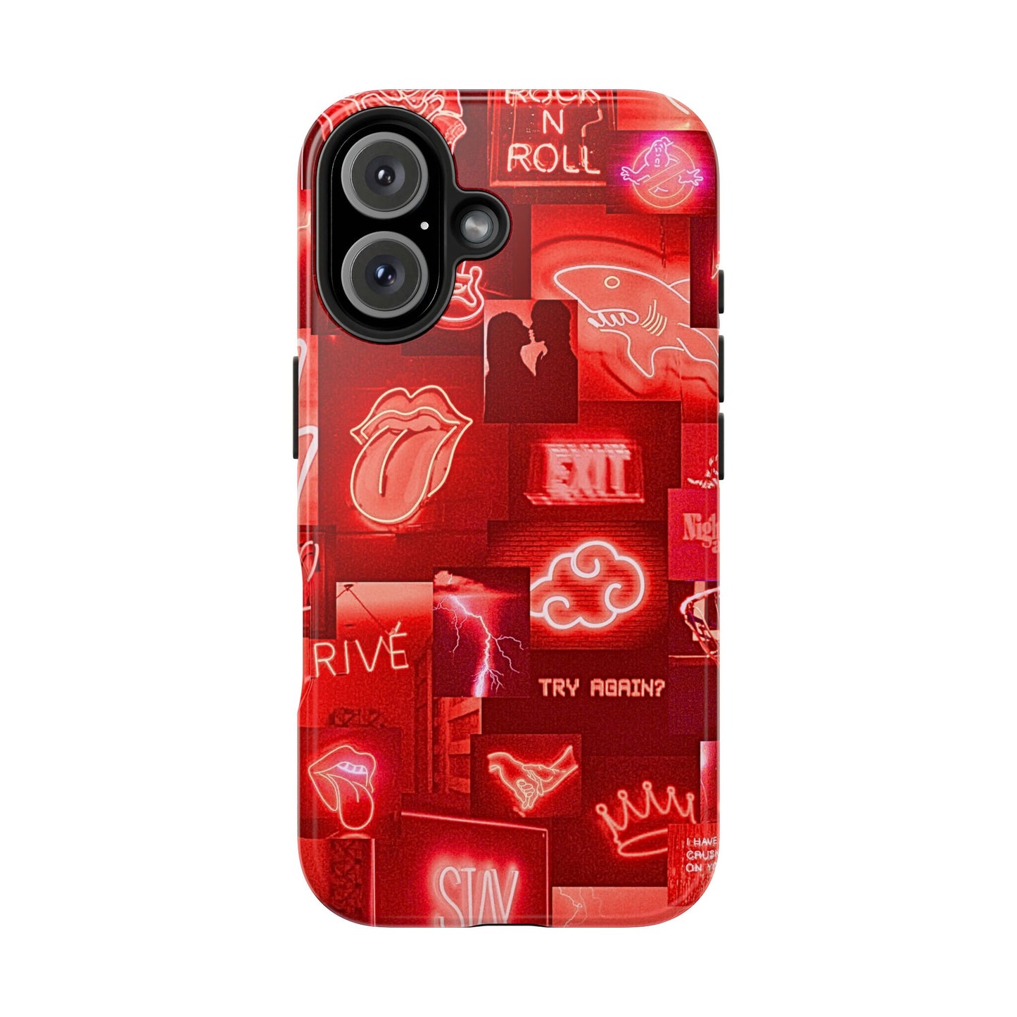 Funda resistente para teléfono con diseño de neón rojo | Estética