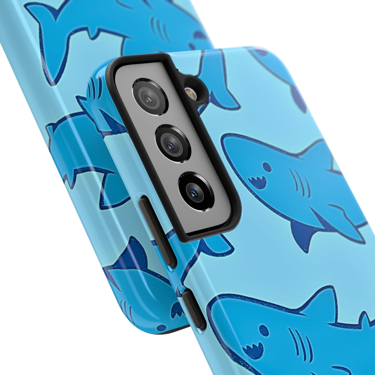 Smiley Shark Fun Pattern Tough Phone Case | Animals