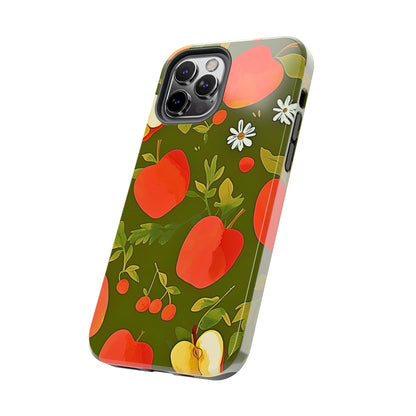 Funda/Cubierta resistente para teléfono con diseño de manzanas y bayas | Estética