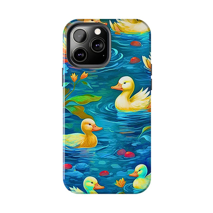 Ducks in the Pond Pattern Style Tough Phone Case | Animals