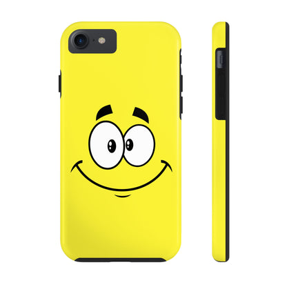 Smiley Happy Face Yellow Minimalist Cartoon Tough Phone Case | Funny