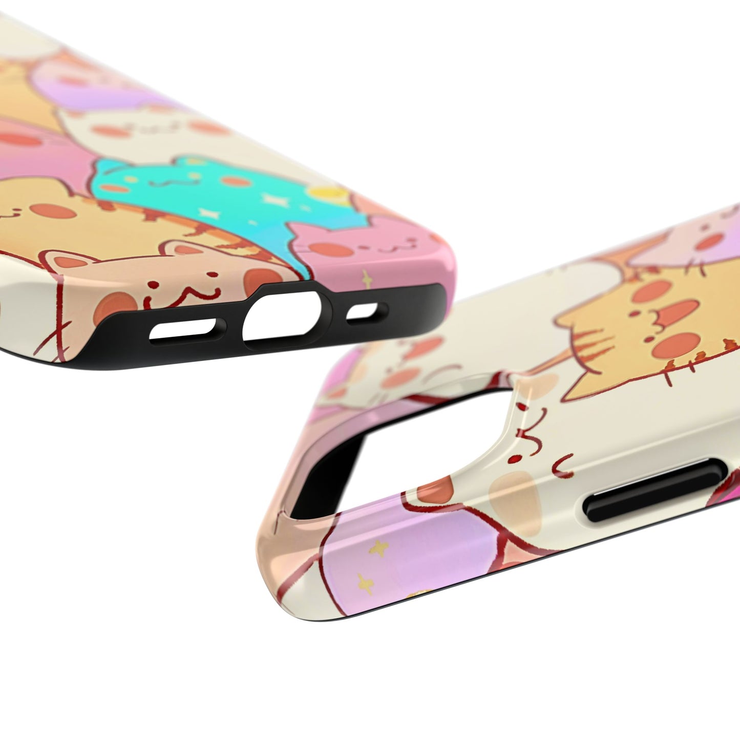 Kawaii Chubby Adorable Cats Tough Phone Case | Animals
