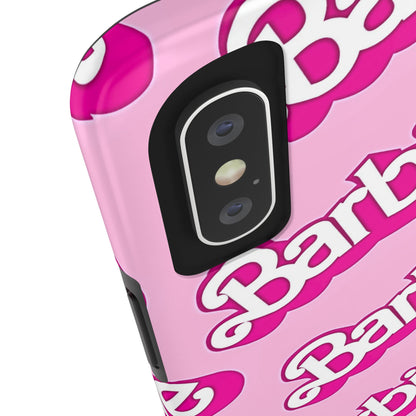 Funda rígida para teléfono con estampado retro del logotipo de Barbie | Estética