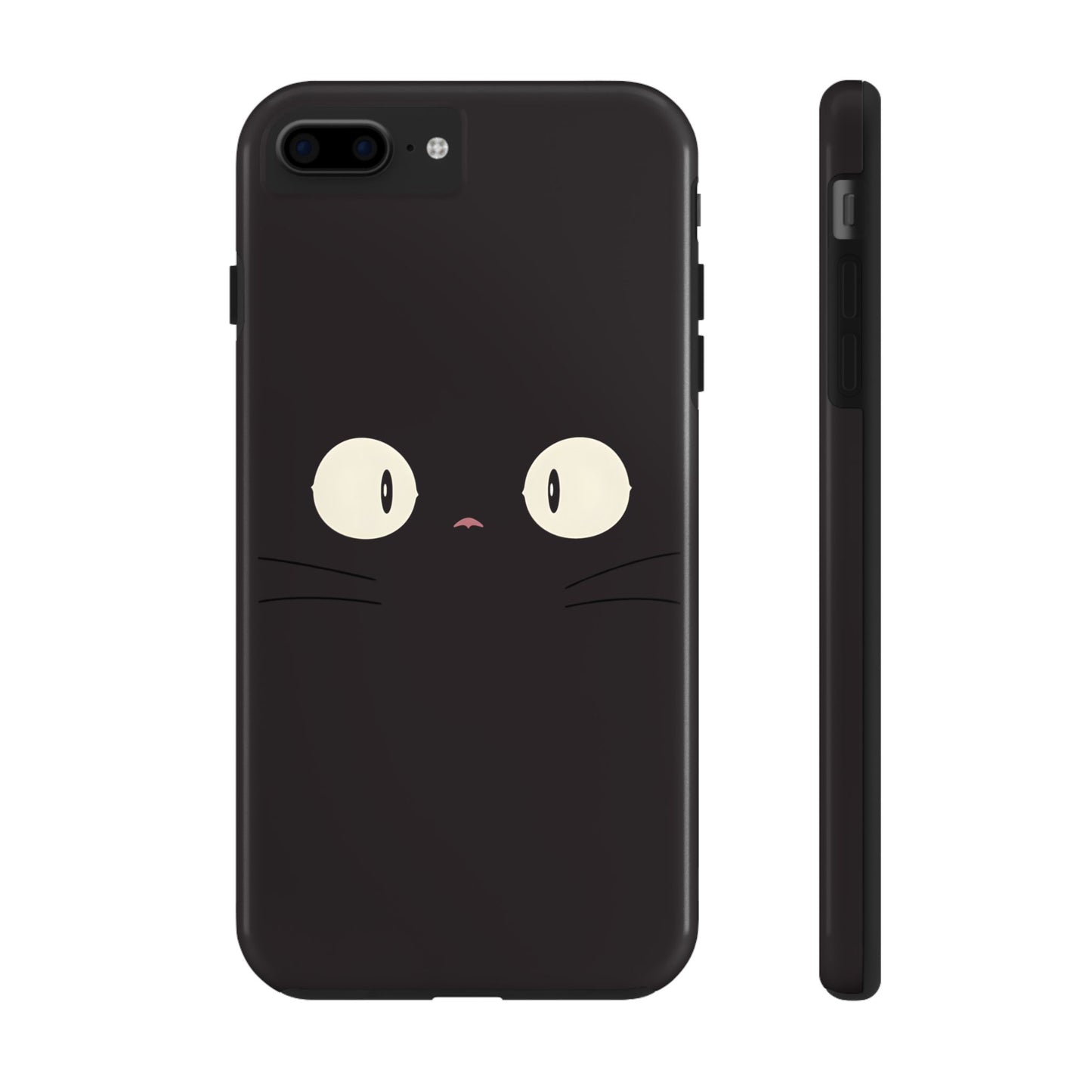 Adorable Black Cat Face and Eyes Minimal Tough Phone Case | Animals