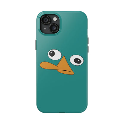 Phineas and Ferb Perry Platypus Eyes Teal Expression Tough Phone Case | Cartoon