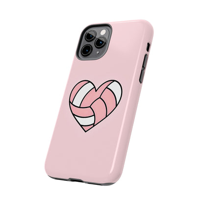 Pink Volleyball Heart Tough Phone Case | Aesthetic