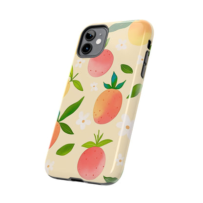 Mango Orange Fruit Pattern Tough Phone Case | Aesthetic
