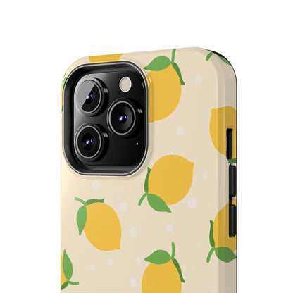 Cute Aesthetic Lemon Pattern Citrus Design Tough Phone Case | Food