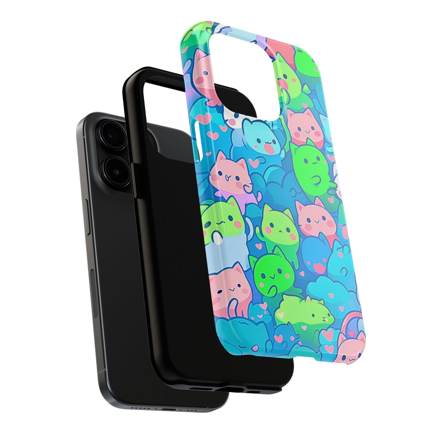 Cute Colorful Cats Pattern Style Tough Phone Case | Animals