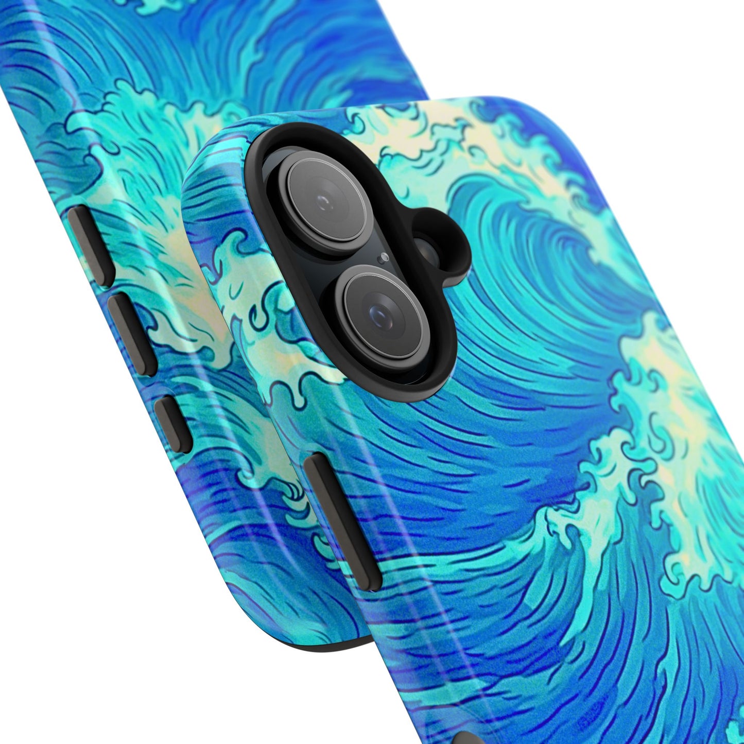Funda resistente para teléfono con diseño de olas de agua | Estética