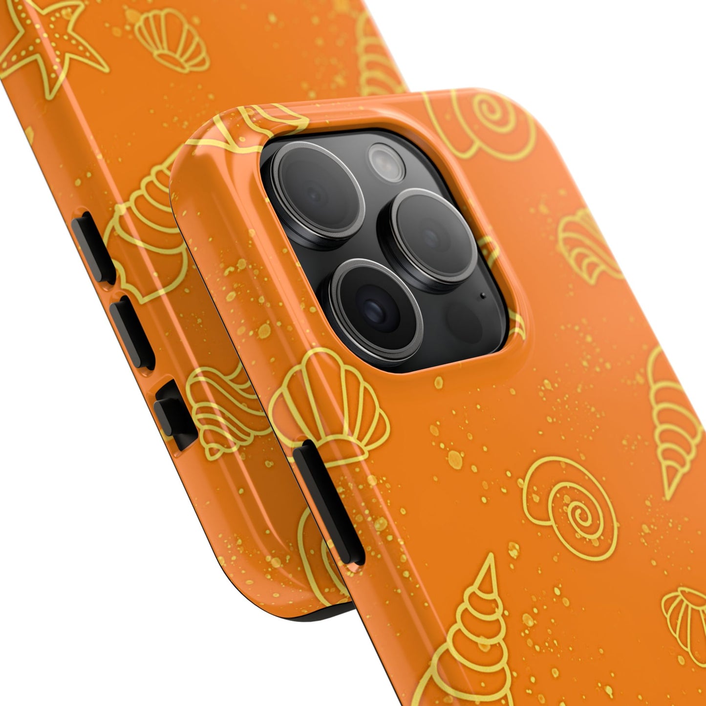 Funda resistente para teléfono con diseño de conchas naranjas | Estética