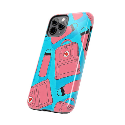 VSCO Kanken Backpack Water Bottle Pink & Blue Tough Phone Case | Aesthetic