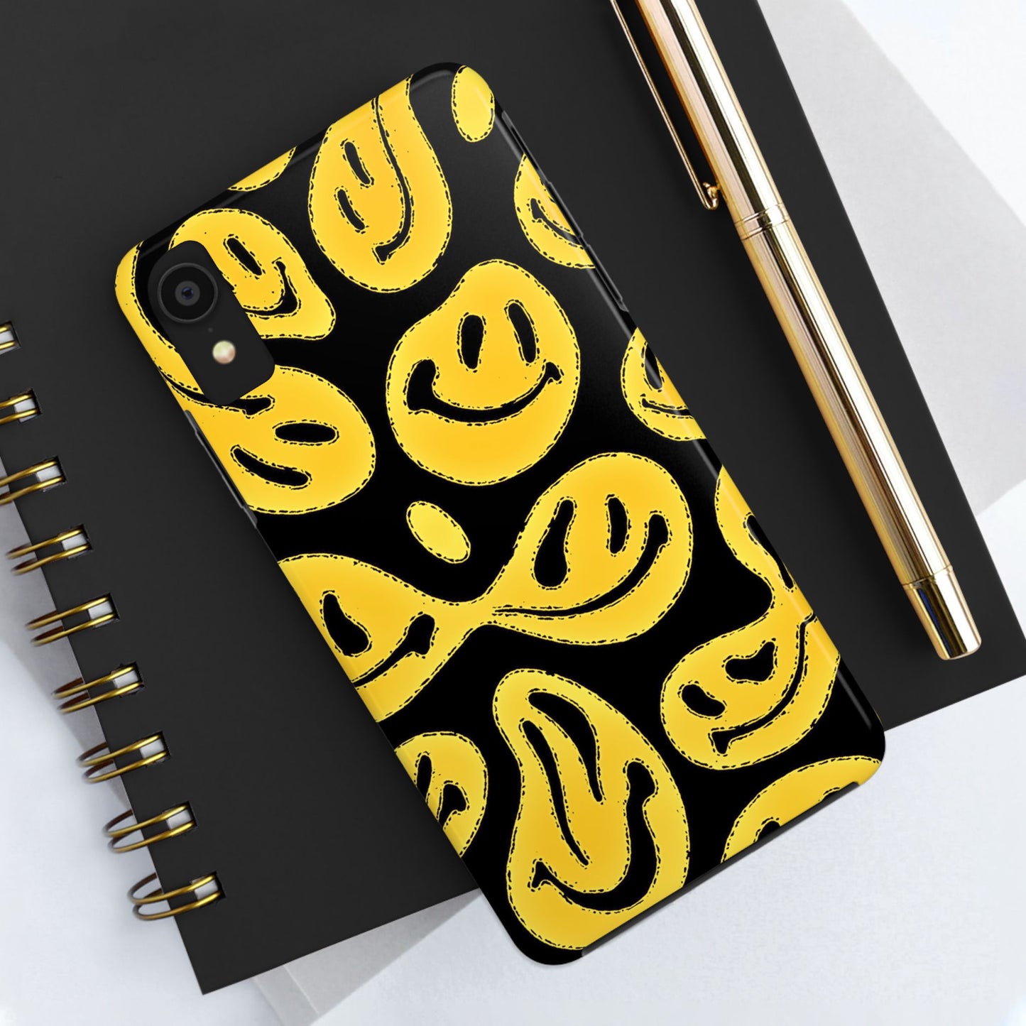 Funda resistente para teléfono con cara sonriente psicodélica colorida (versión 1) | Estética