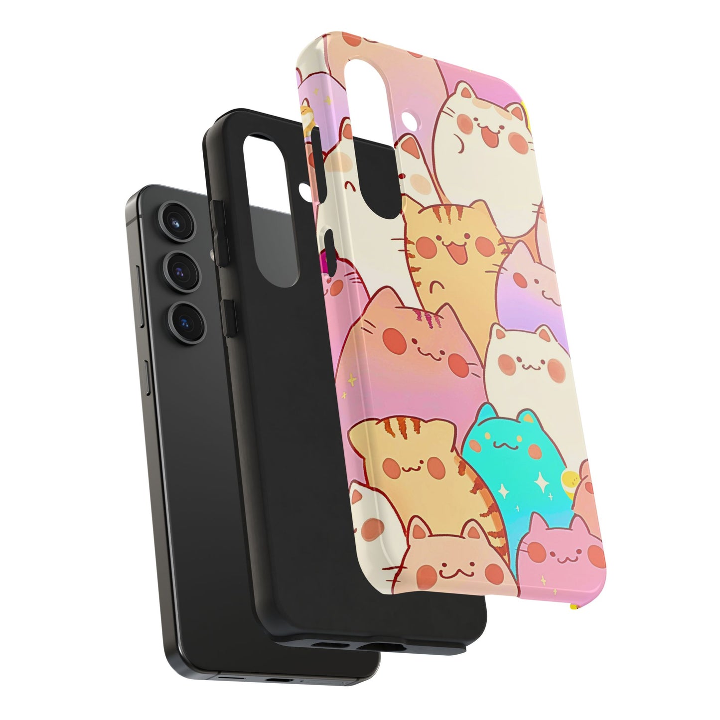 Kawaii Chubby Adorable Cats Tough Phone Case | Animals